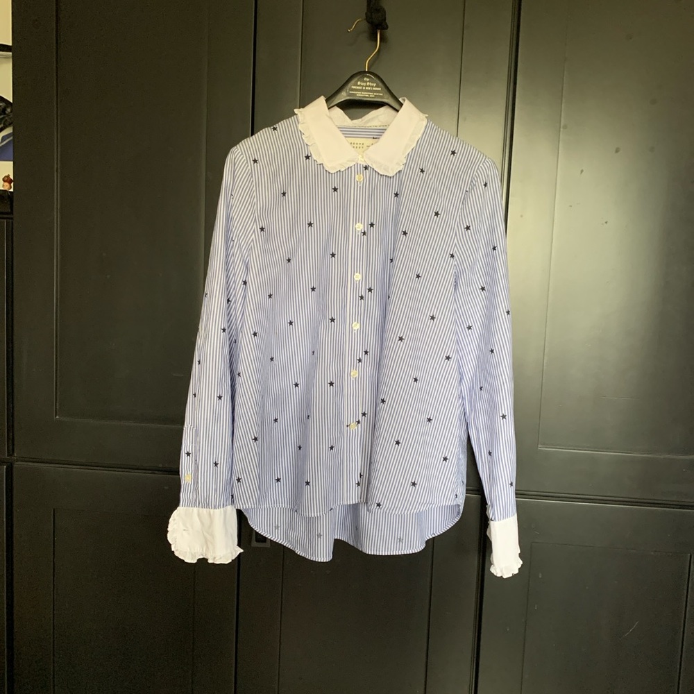 Kate Spade Blue and White Striped Shirt
